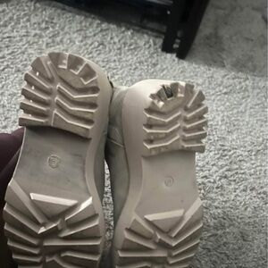 Beige Chunky Sole Sneakers